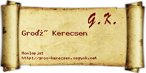 Groó Kerecsen névjegykártya